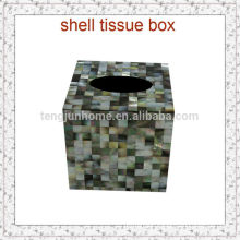 design tissue box made of black seashell mother of pearl mosaic home decoration